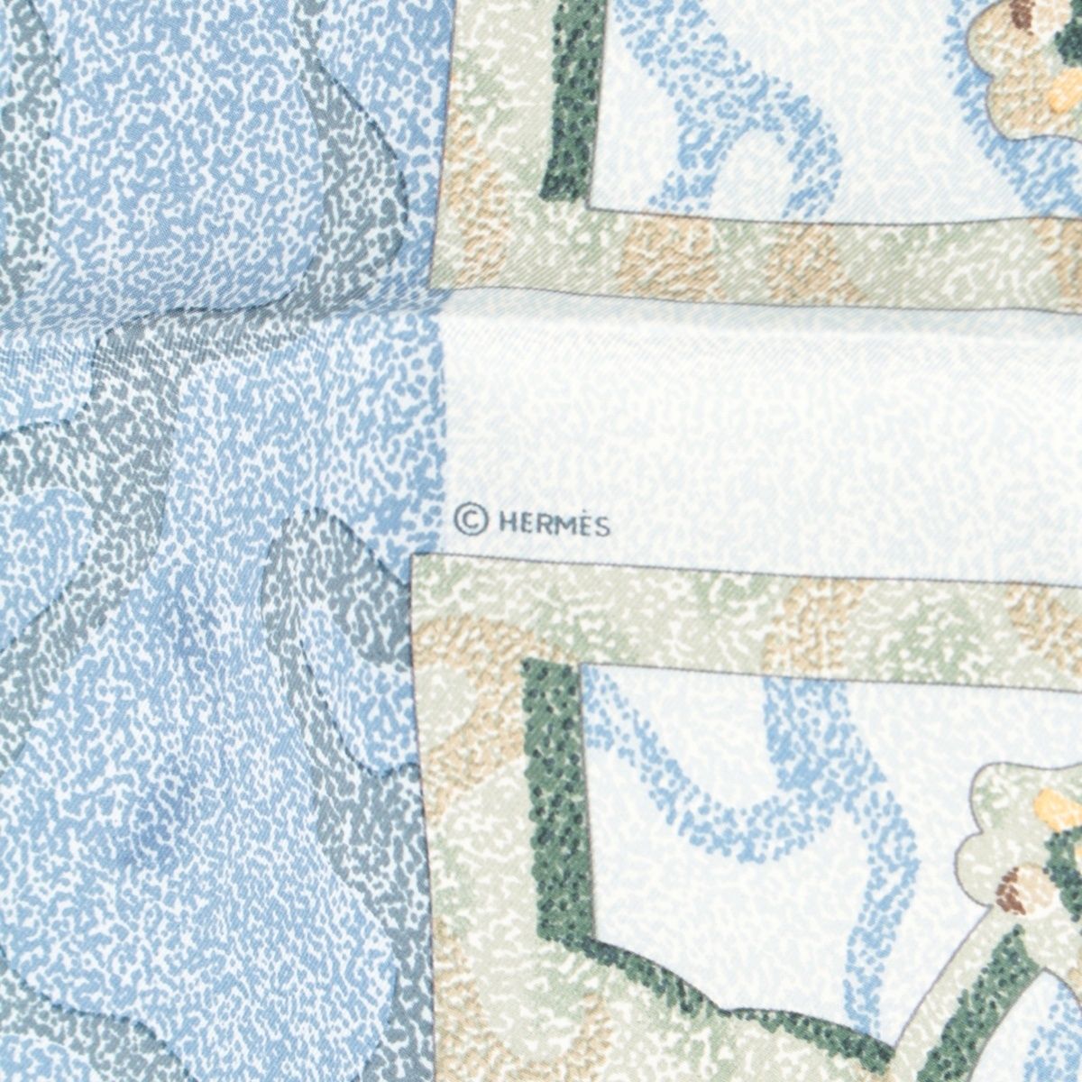 Hermes Carre 90 Silk Peintre du Cheval Horse Drawing Scarf — view 8