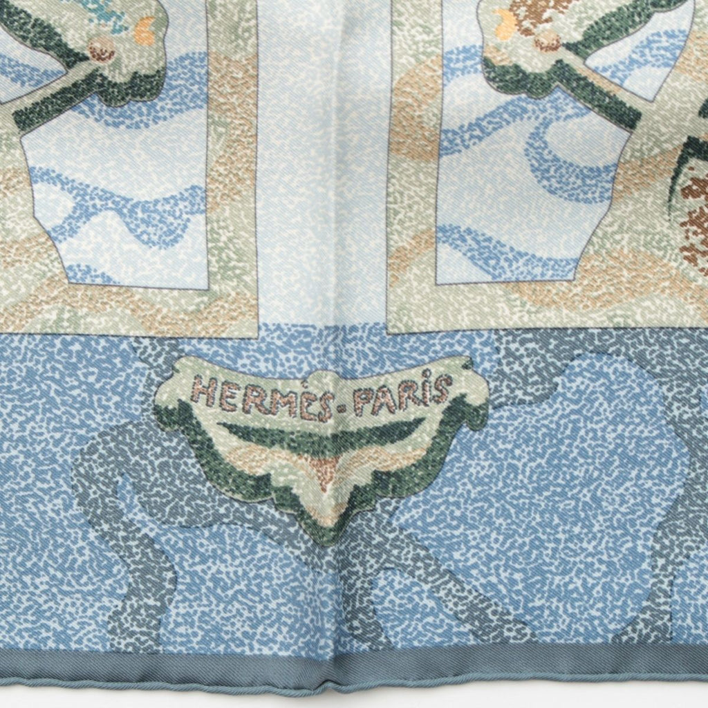 Hermes Carre 90 Silk Peintre du Cheval Horse Drawing Scarf — view 7