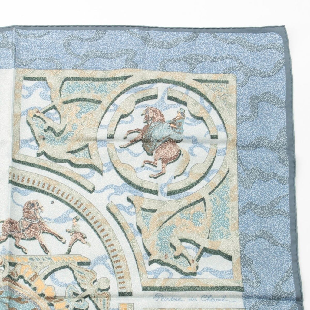 Hermes Carre 90 Silk Peintre du Cheval Horse Drawing Scarf — view 3