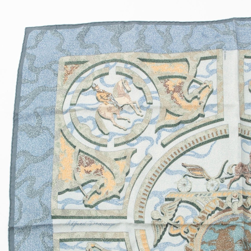 Hermes Carre 90 Silk Peintre du Cheval Horse Drawing Scarf — view 2