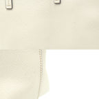 Prada Triangle Logo Plato Tote Silver Saffiano Leather White Shoulder Bag — view 9
