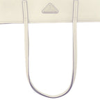 Prada Triangle Logo Plato Tote Silver Saffiano Leather White Shoulder Bag — view 4