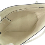 Prada Triangle Logo Plato Tote Silver Saffiano Leather White Shoulder Bag — view 5