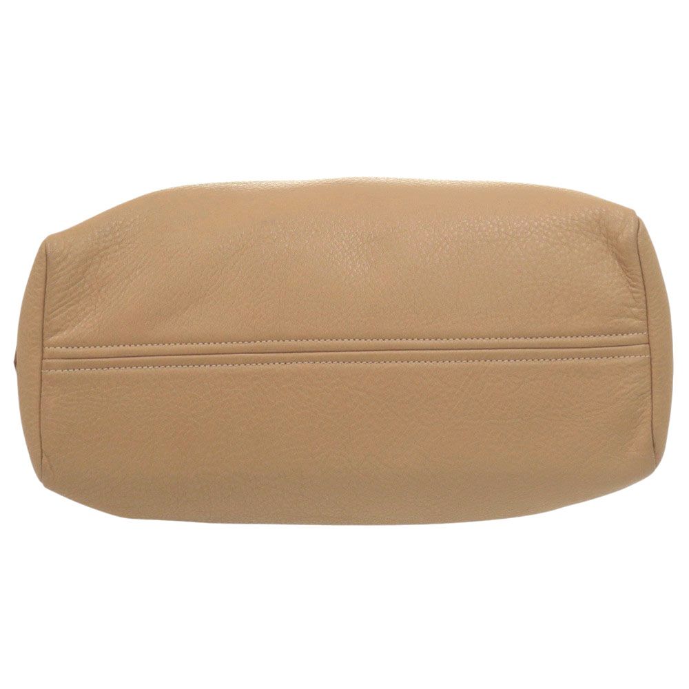 Prada Vitello Daino Gold Leather Brown Tote Shoulder Bag — view 3