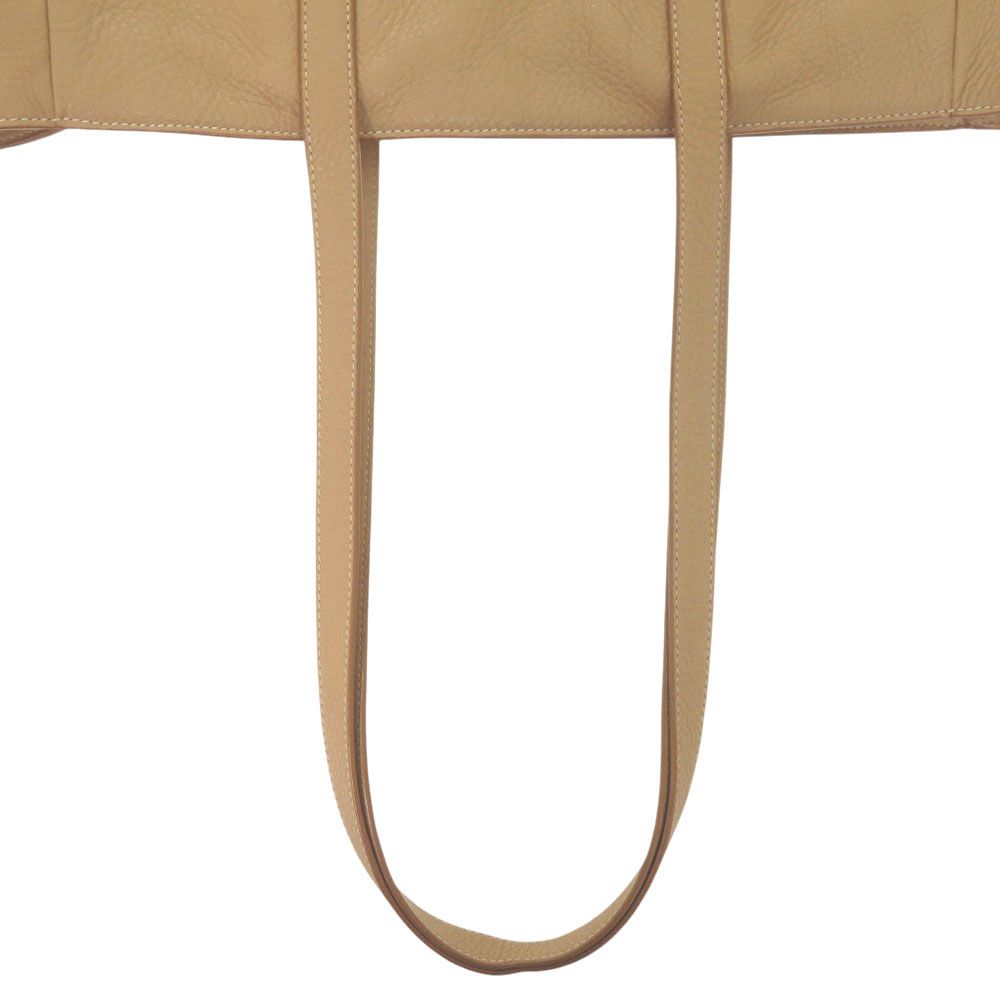 Prada Vitello Daino Gold Leather Brown Tote Shoulder Bag — view 4