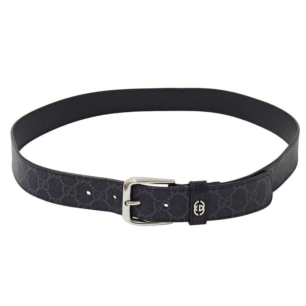Gucci Belt Interlocking GG Supreme Leather Black Cool — view 2