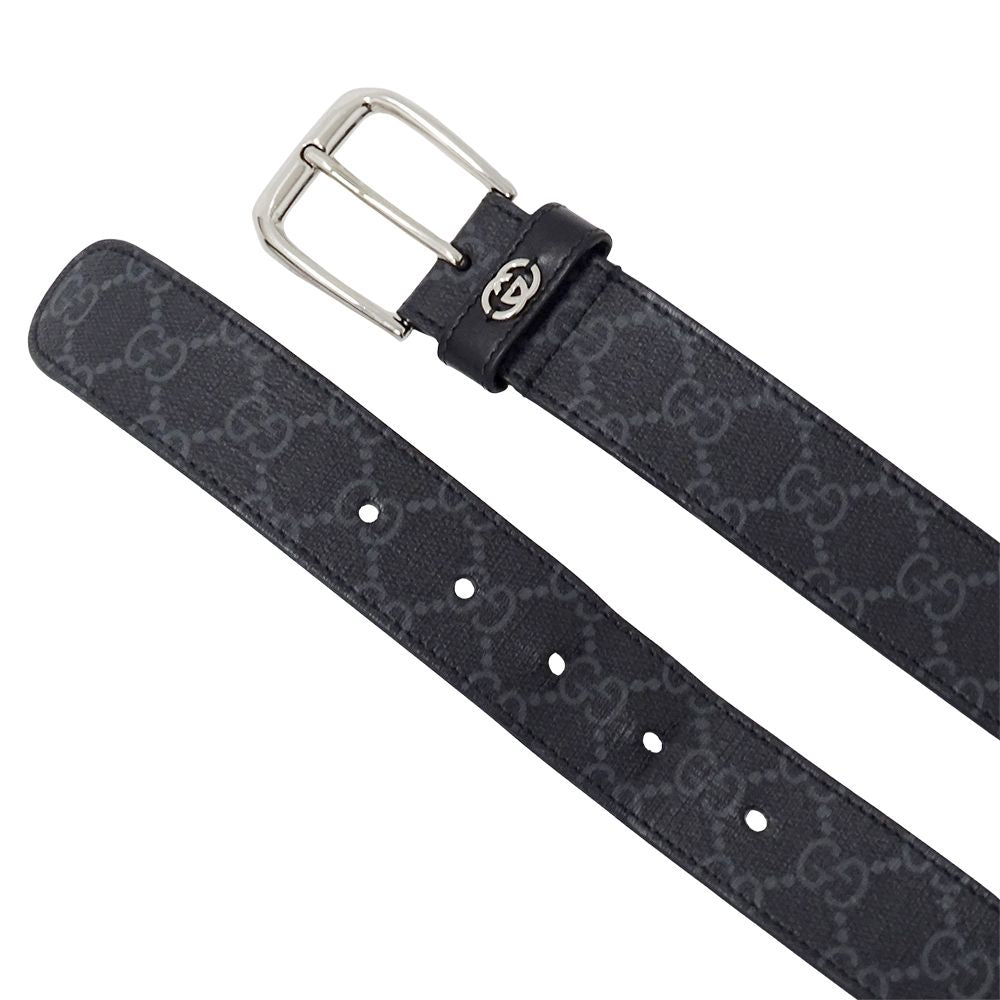 Gucci Belt Interlocking GG Supreme Leather Black Cool — view 4