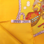 Hermes Carre 90 Grands Fonds Deep Sea Silk Scarf Yellow — view 4