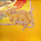 Hermes Carre 90 Grands Fonds Deep Sea Silk Scarf Yellow — view 2