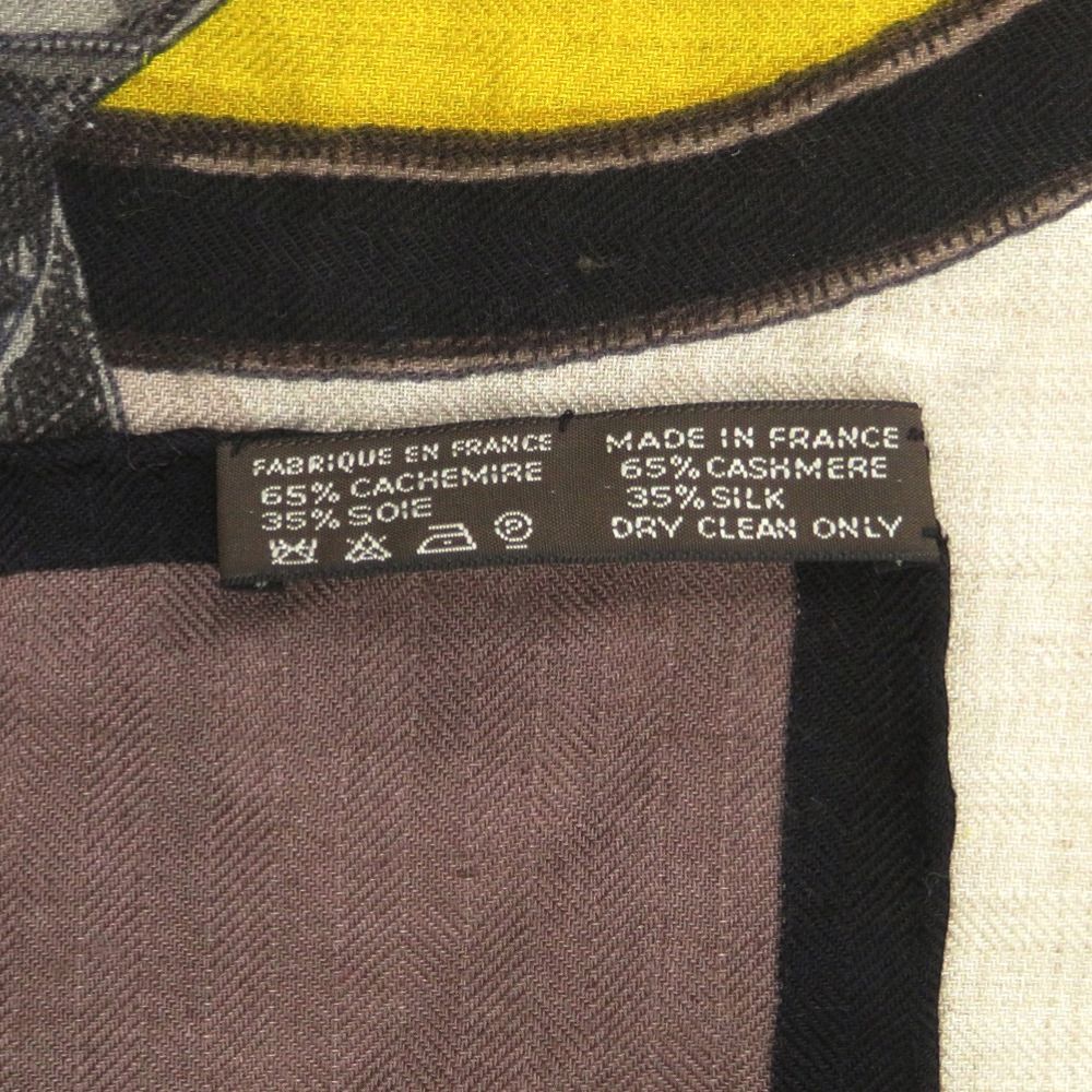 Hermes Carre 140 L'instruction du Roy Imperial Silk Cashmere Scarf Brown — view 2