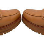 Hermes Loafers Moccasins 37 Leather Gold Brown — view 7