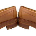 Hermes Loafers Moccasins 37 Leather Gold Brown — view 8