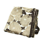 Fendi Large Scarf Shawl Floral Logo Silk Brown — view 4
