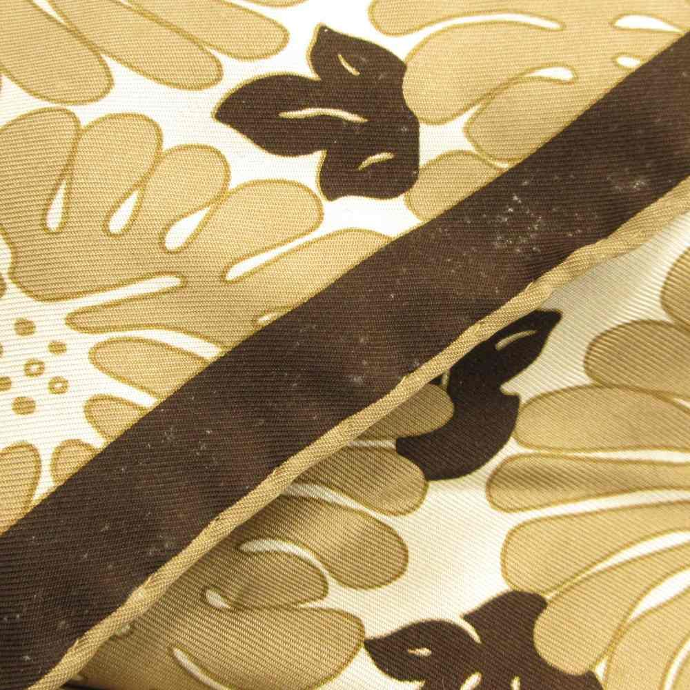 Fendi Large Scarf Shawl Floral Logo Silk Brown — view 7