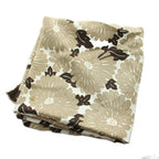 Fendi Large Scarf Shawl Floral Logo Silk Brown — view 5
