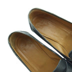 Hermes Chaine D'ancre Loafers Moccasins Logo Leather Gold 37 Navy — view 4
