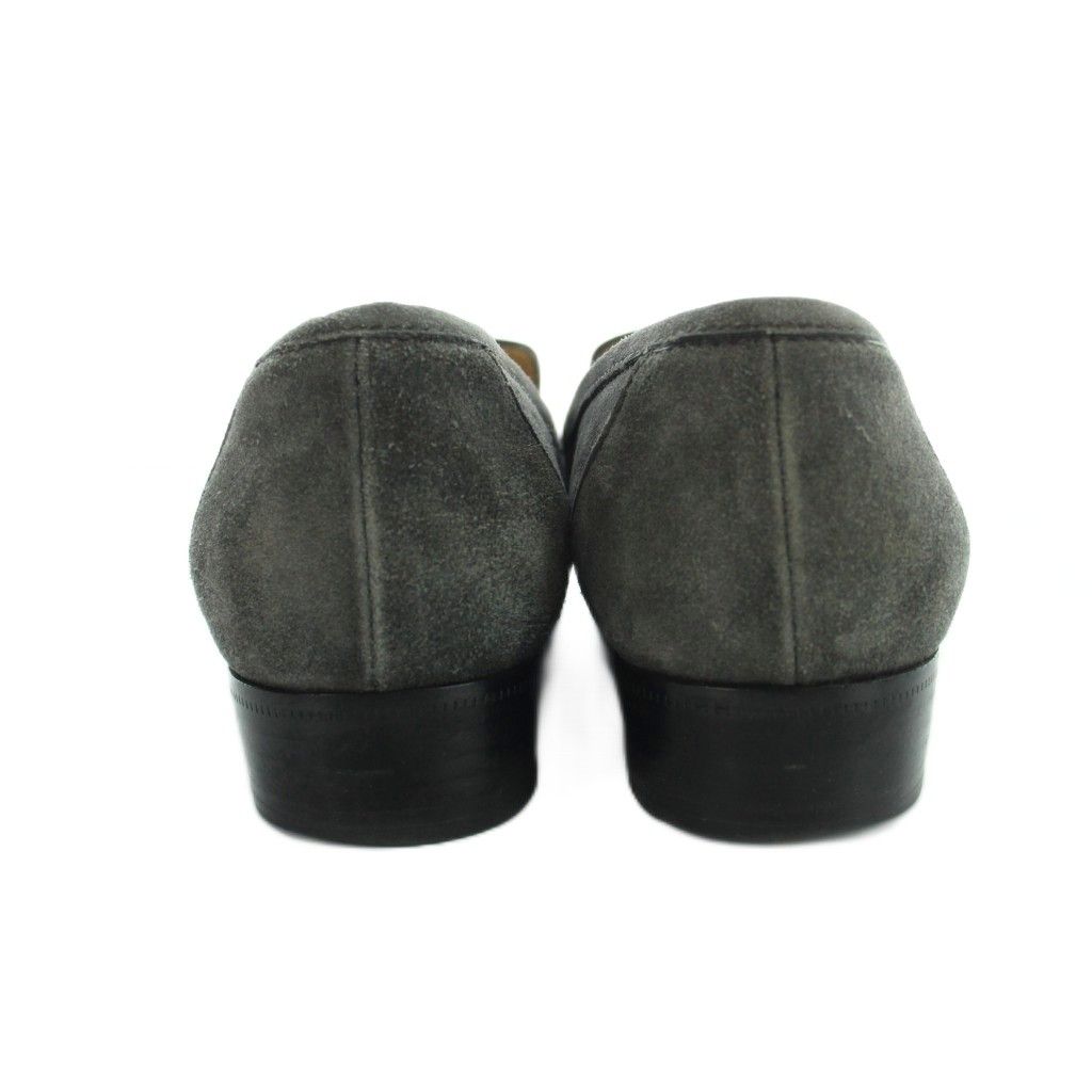 Hermes Chaine D'ancre Loafers Moccasin Suede Leather 37 Gray — view 5