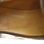 Hermes Constance Loafers Moccasins Logo Suede Leather 37 Brown — view 7