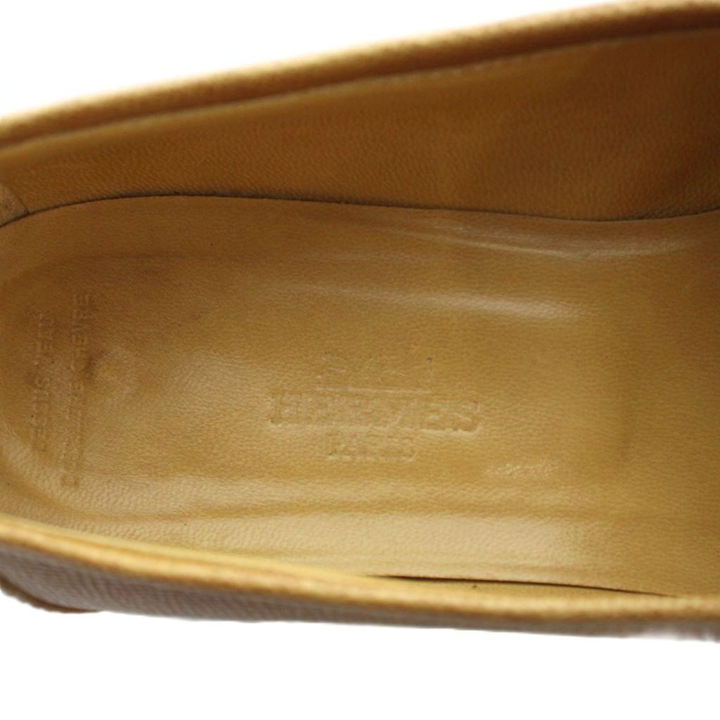Hermes Chaine D'ancre Loafers Moccasins Leather 37 Brown White — view 7