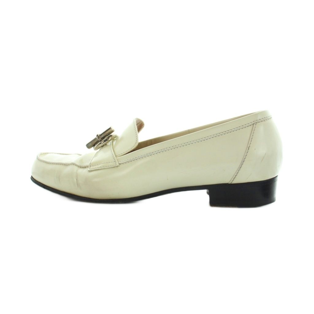 Hermes Chaine D'ancre Loafers Moccasins Leather 37 Ivory — view 2