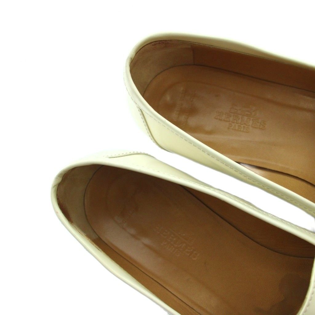Hermes Chaine D'ancre Loafers Moccasins Leather 37 Ivory — view 4