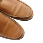 Hermes H Logo Loafers Moccasins Leather Logo 37.5 Brown — view 3