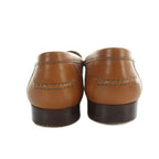 Hermes H Logo Loafers Moccasins Leather Logo 37.5 Brown — view 5