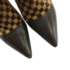 Louis Vuitton Short Boots Pointed Toe Calf Hair Leather Damier Logo 37.5 — view 4