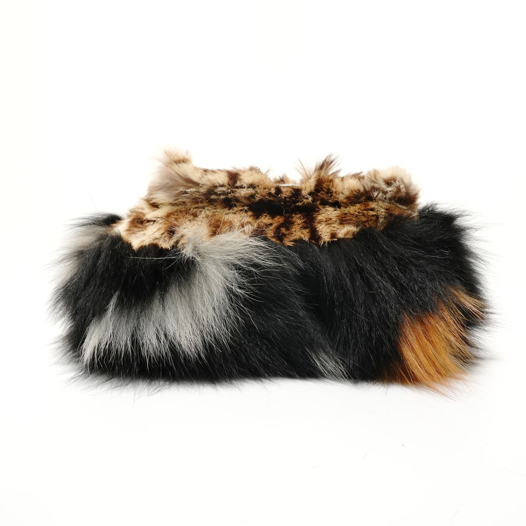 Fendi Shoulder Bag Leopard Print Rabbit Fur — view 7