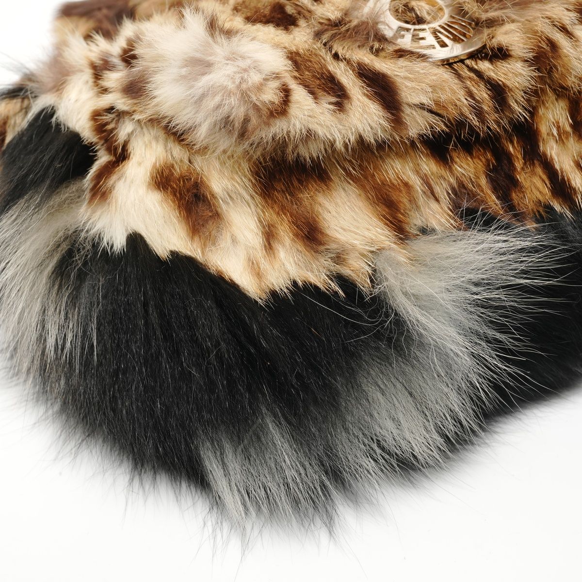 Fendi Shoulder Bag Leopard Print Rabbit Fur — view 5