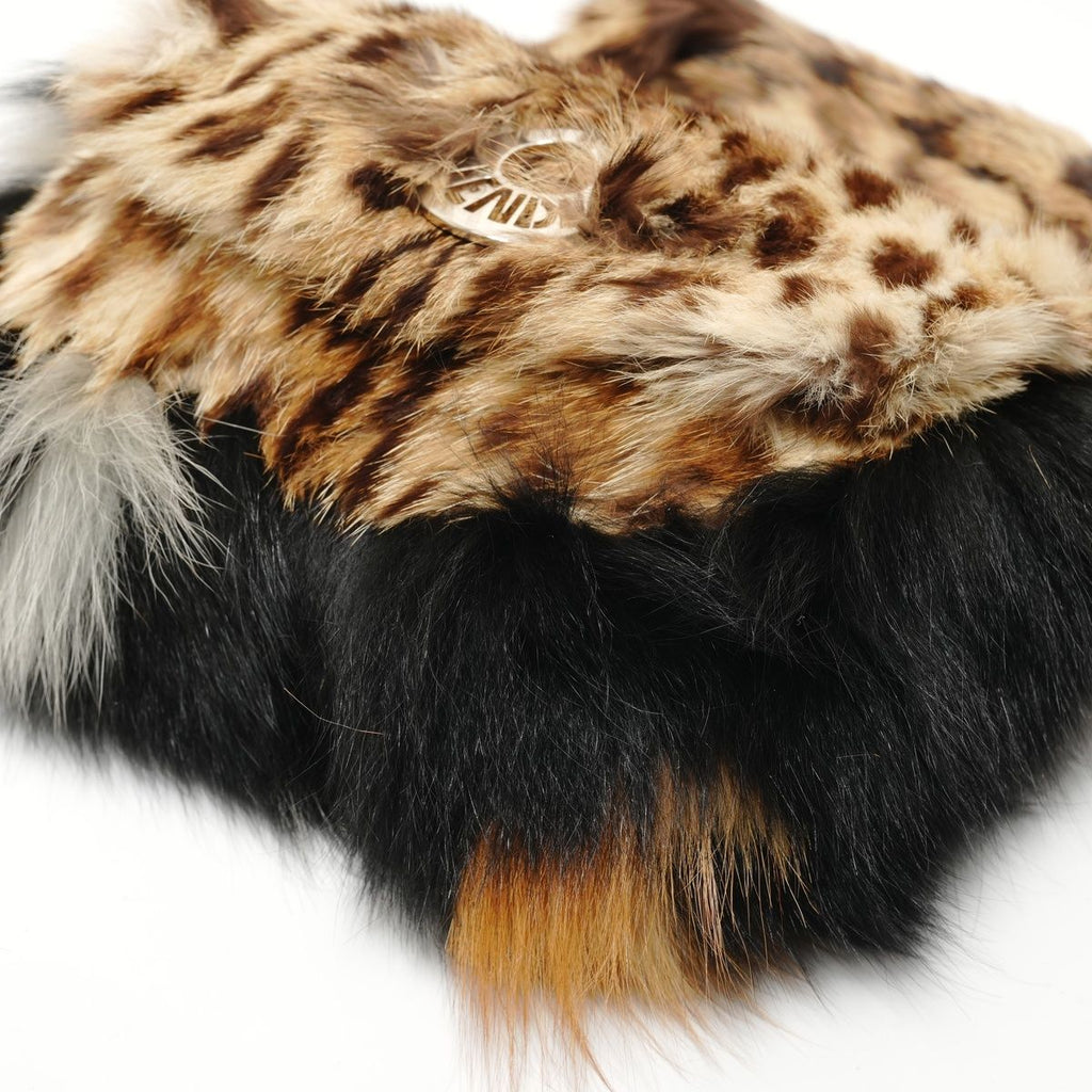 Fendi Shoulder Bag Leopard Print Rabbit Fur — view 6