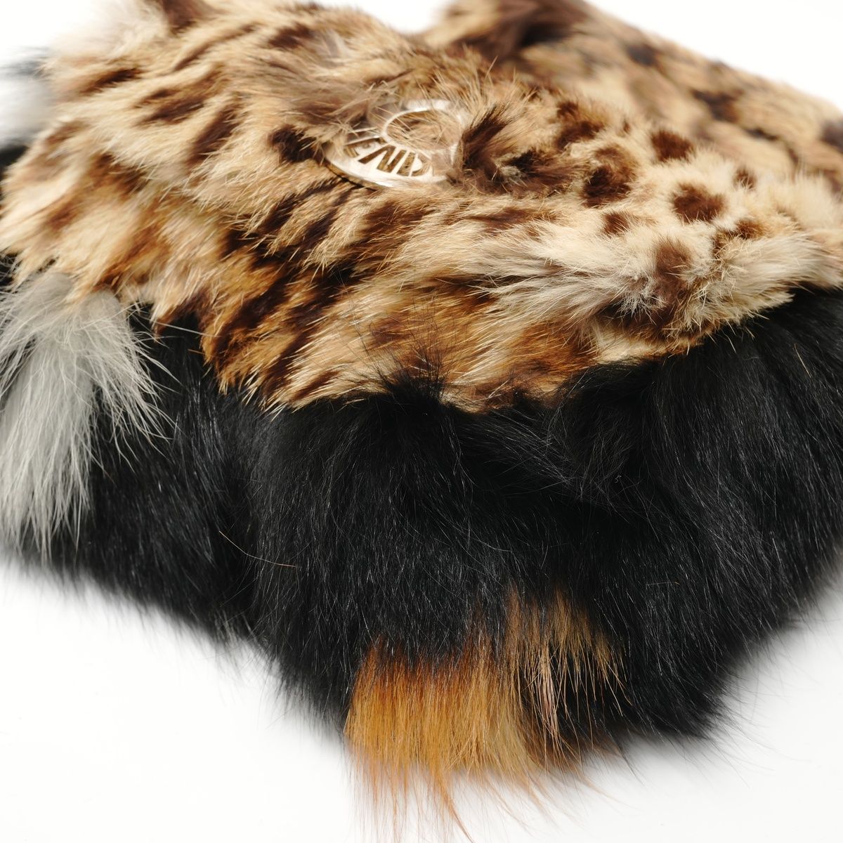 Fendi Shoulder Bag Leopard Print Rabbit Fur — view 6