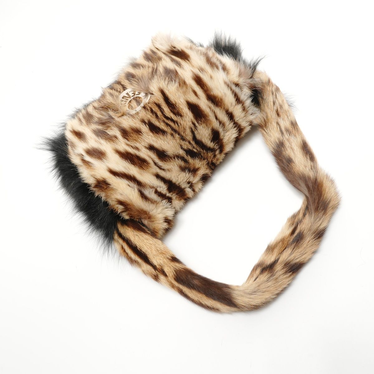 Fendi Shoulder Bag Leopard Print Rabbit Fur — view 8