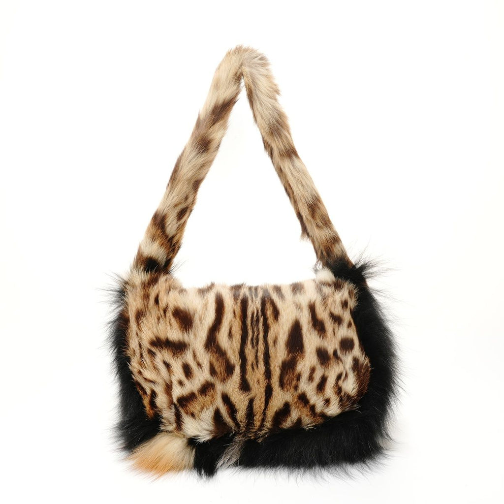 Fendi Shoulder Bag Leopard Print Rabbit Fur — view 2