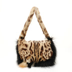 Fendi Shoulder Bag Leopard Print Rabbit Fur — view 2