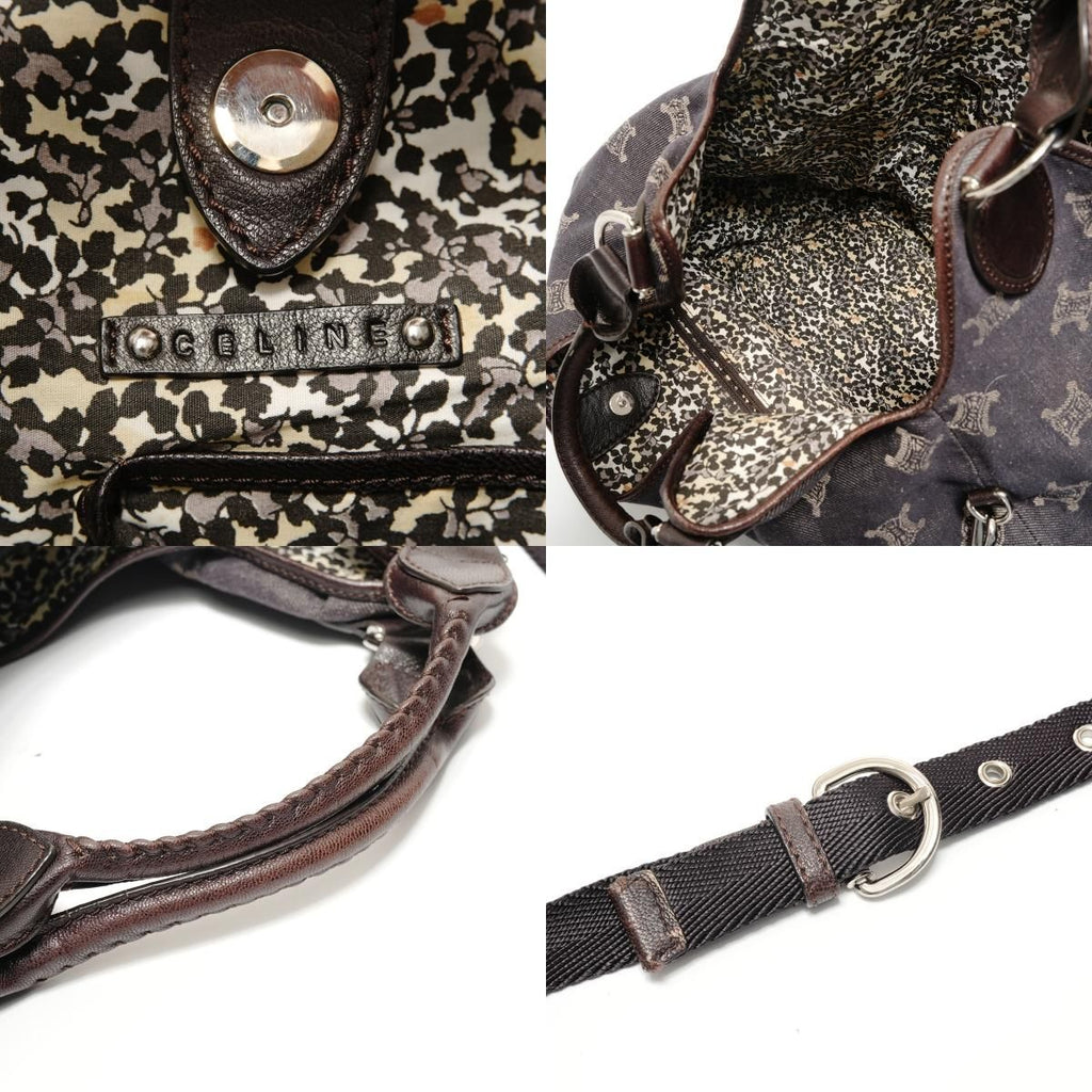 Celine Shoulder Bag Macadam Denim 2-Way — view 9