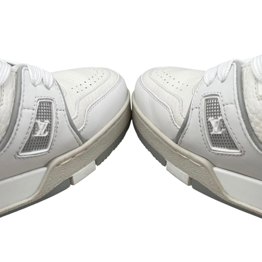 Louis Vuitton Sneakers Trainer 37 Leather LV logo Monogram Flower White — view 7