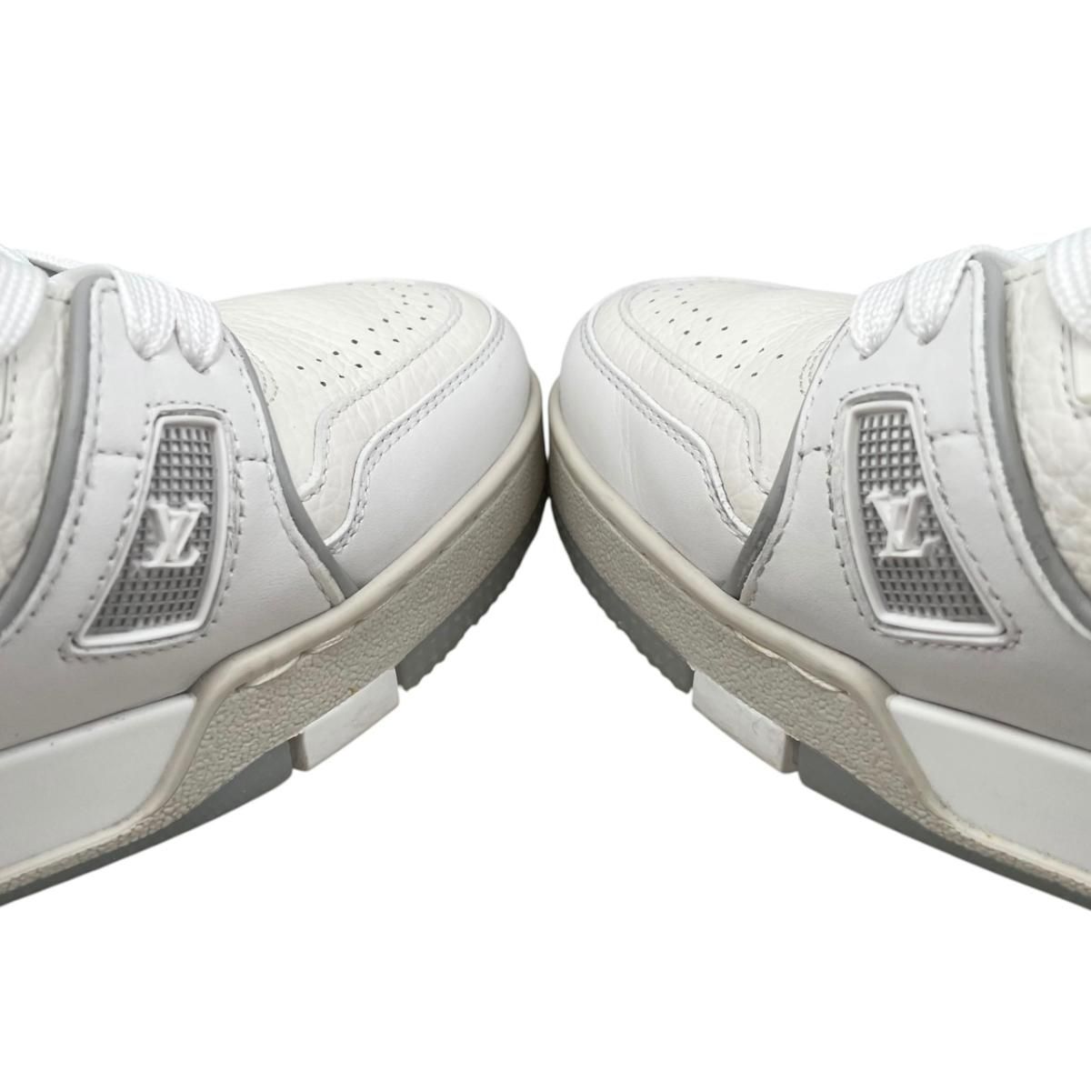 Louis Vuitton Sneakers Trainer 37 Leather LV logo Monogram Flower White — view 7