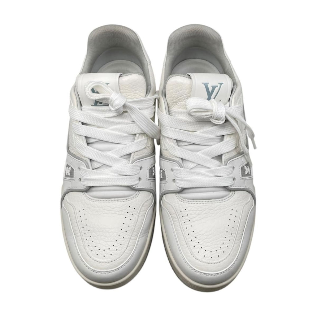 Louis Vuitton Sneakers Trainer 37 Leather LV logo Monogram Flower White — view 5