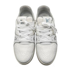 Louis Vuitton Sneakers Trainer 37 Leather LV logo Monogram Flower White — view 5