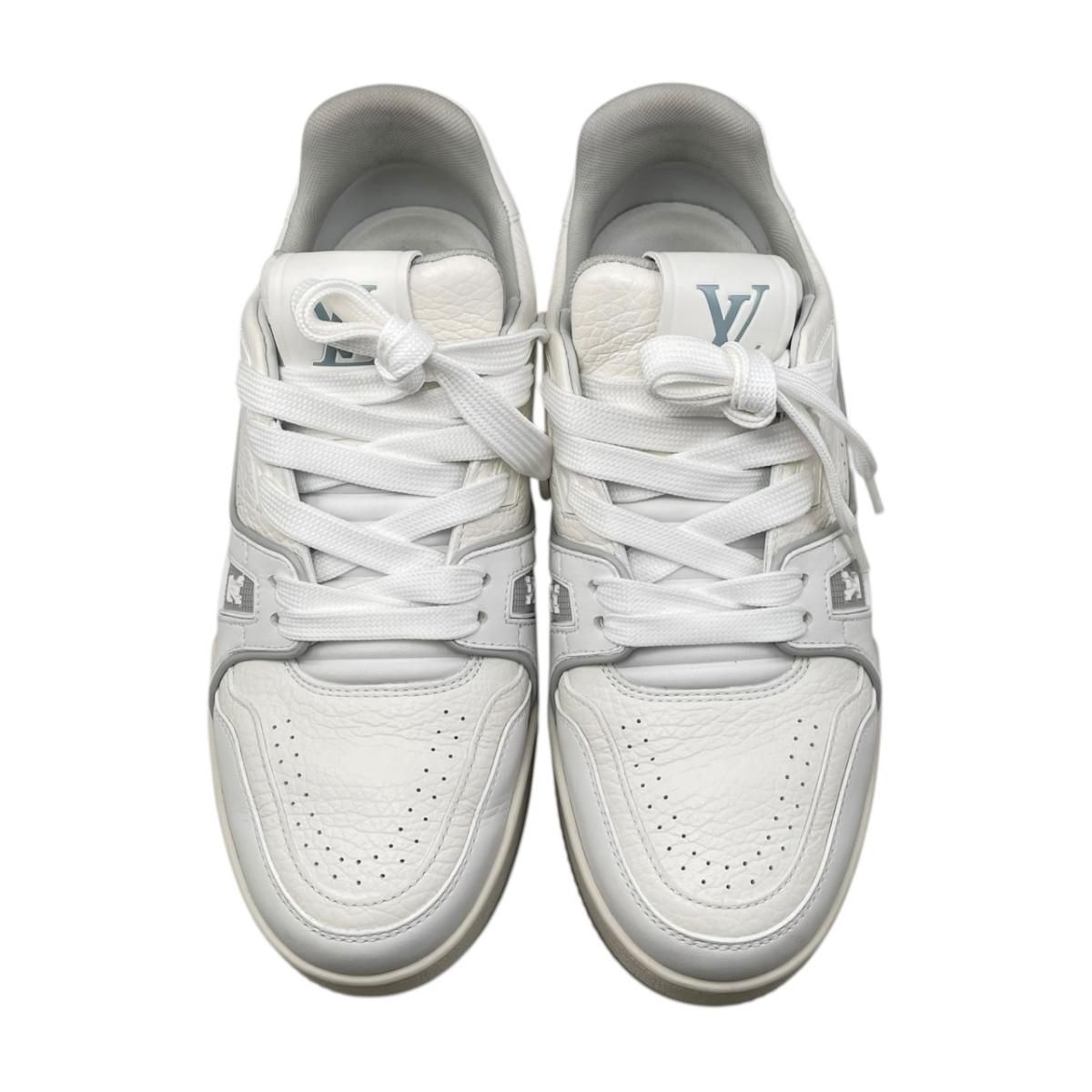 Louis Vuitton Sneakers Trainer 37 Leather LV logo Monogram Flower White — view 5