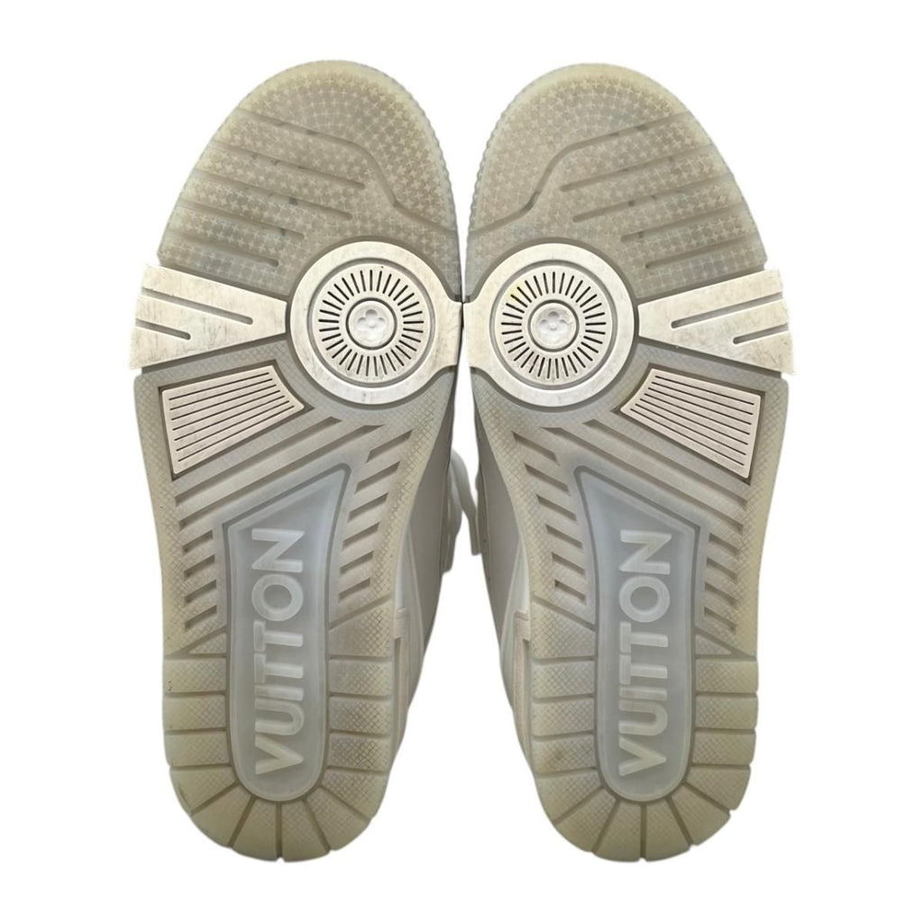 Louis Vuitton Sneakers Trainer 37 Leather LV logo Monogram Flower White — view 6