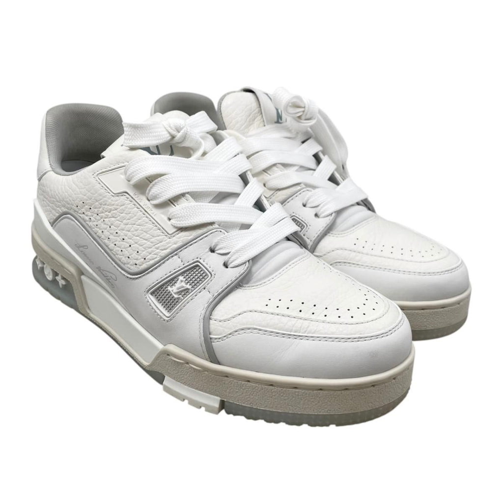 Louis Vuitton Sneakers Trainer 37 Leather LV logo Monogram Flower White — view 2