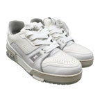 Louis Vuitton Sneakers Trainer 37 Leather LV logo Monogram Flower White — view 2