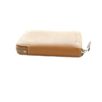 Hermes Azap Silk in Compact Mini Wallet Veau Zip Around Coin Purse Beige — view 4