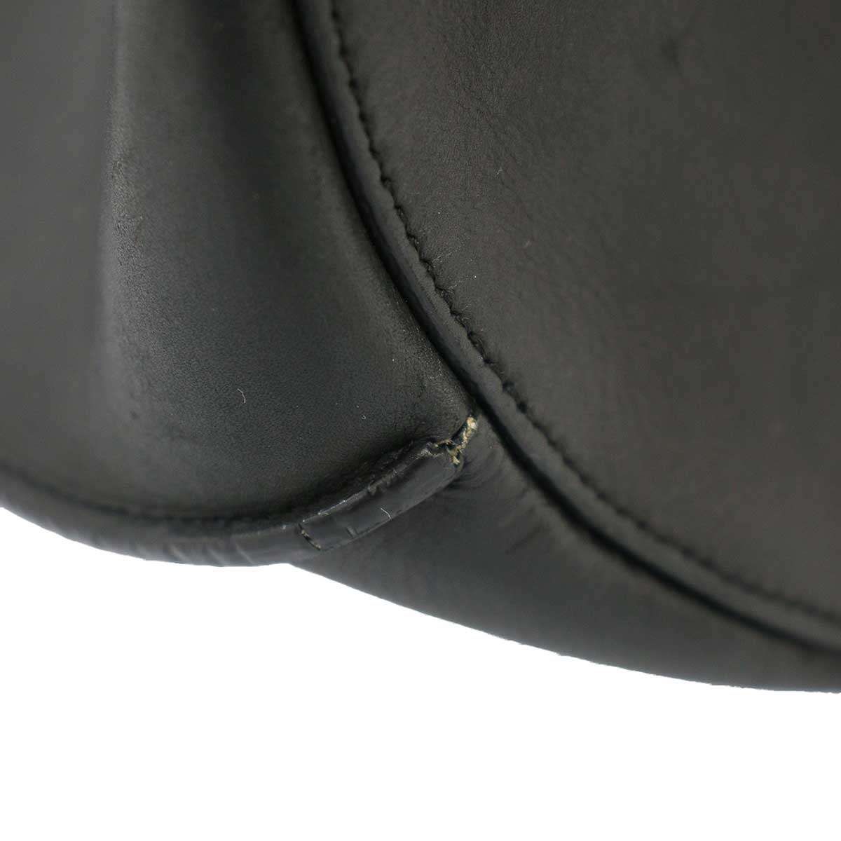 Celine Bucket Leather Shoulder Bag Black — view 7