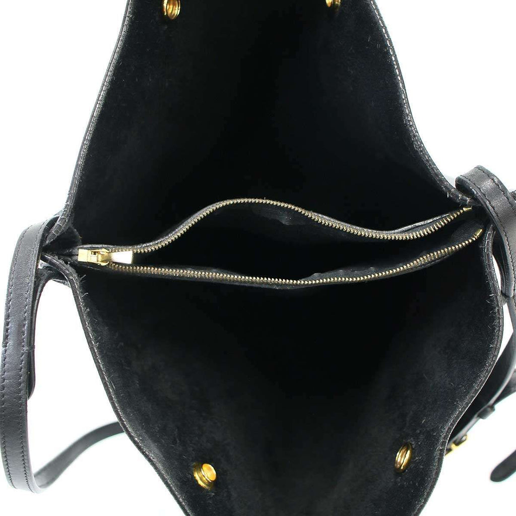 Celine Bucket Leather Shoulder Bag Black — view 6