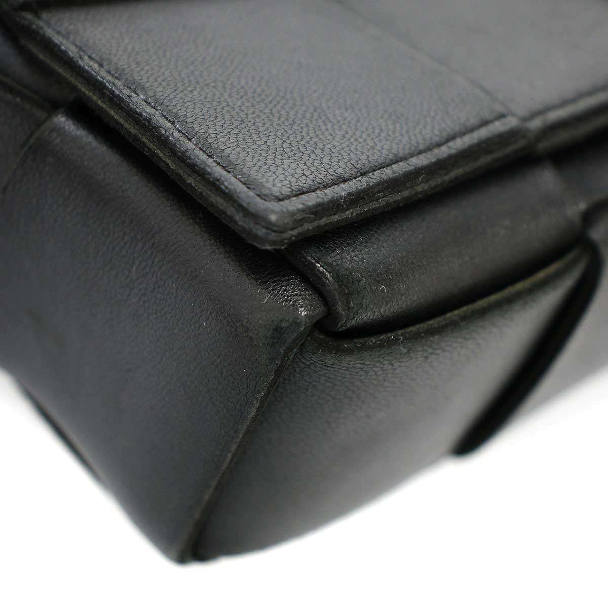 Bottega Veneta Cassette Maxi Intrecciato Leather Shoulder Bag Black — view 7