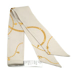 Celine Scarf Twilly Beige Yellow Silk Shawl — view 2