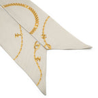 Celine Scarf Twilly Beige Yellow Silk Shawl — view 3